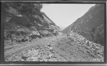 The Marble Fork conduit grade and road at Kaweah #3 Hydro Plant