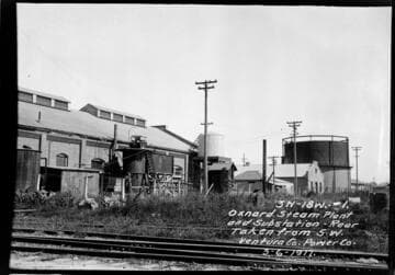 Oxnard Steam Plant and Substation Building. Rear view taken from Southwest