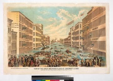 View of the great Ohio River flood at Cincinnati, O. 1883