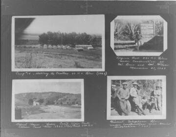 Camp #14 Saticoy to Casitas 60kV line (1924). ; Laguna Bell 220kV line Mt. Lowe and Mt. Wilson (11/21/33). ; School House. Lebec, CA  Ridge Route (1922).  ; Vincent telephone line near Gould Sub.  (1925)