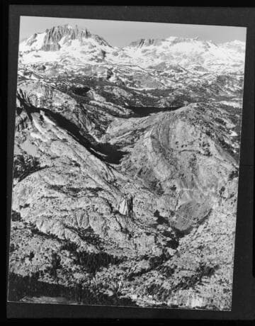 Overview of Gem Lake, Agnew Lake and powerhouse below