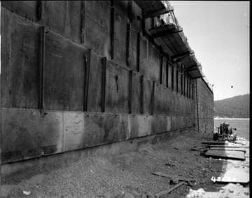 Maintenance work on Dam 1 or Shaver Lake Dam
