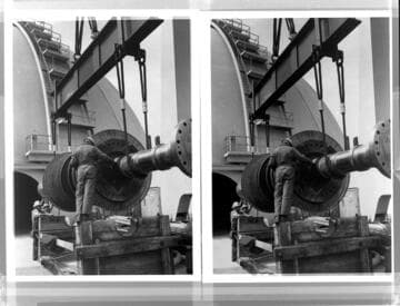 Turbine being assembled at San Onofre Nuclear Generating Station