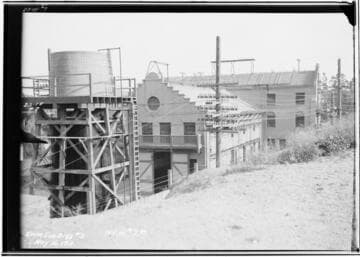 Kern Substation Building #3 (Kern River Co. est. 1904). View of NW corner of substation