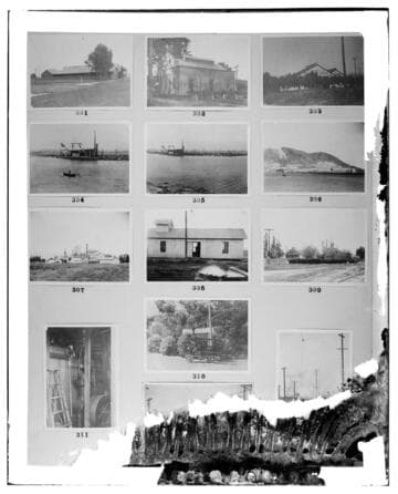 This is a multi-image negative that depicts uses of electricity in local industry. Undamaged images included on the plate are copies of original negatives: 02 - 00301; 02