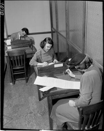 Young lady filling out employement application at SCE
