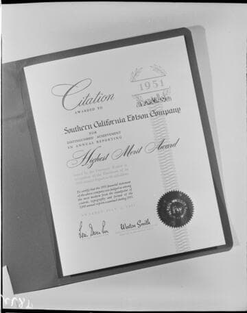 Award for Highest Merit in Annual Reporting for 1951