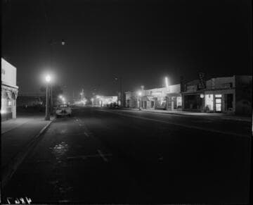 Street Lighting in business area of El Segundo at night