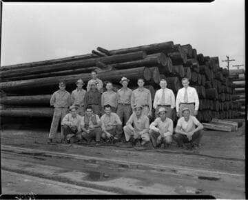 Men working at the pole yard