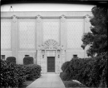 Unknown building entrance with ornate sculptures