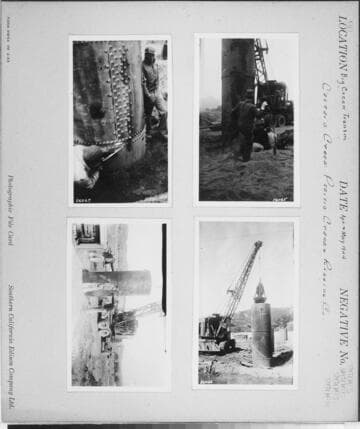 Big Creek Transmission Line - Tower construction Castaic Creek