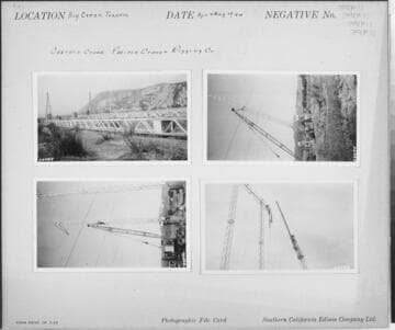 Big Creek Transmission Line - Tower construction Castaic Creek