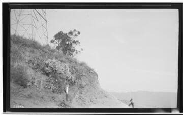 Boulder-Chino Transmission Line (3rd) - showing excavation of soil at and between towers 1 to 2 at mile 103. Looking north