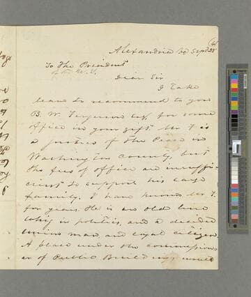 E.P. Phelps, Alexandria, Virginia, letter to Abraham Lincoln
