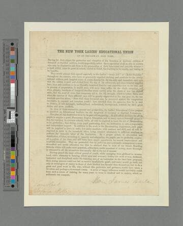 New York Ladies' Educational Union circular