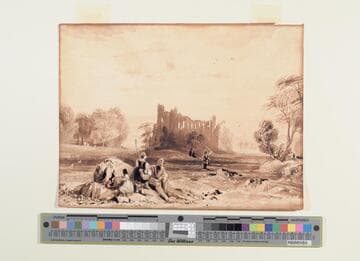 Ruined Castle with Figures in Foreground