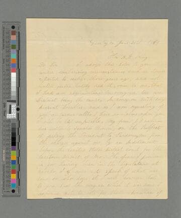 Reuben Shultz, Gentry County, Missouri, letter to Austin A. King, Washington, D.C