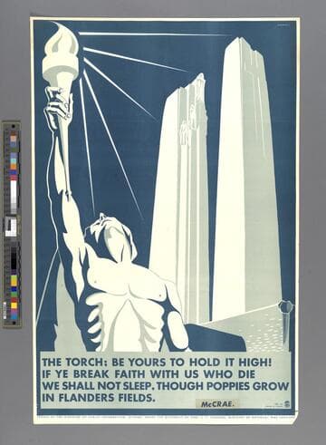 The torch; Be yours to hold it high! If ye break faith with us who die we shall not sleep, though poppies grow in flanders fields. McCrae