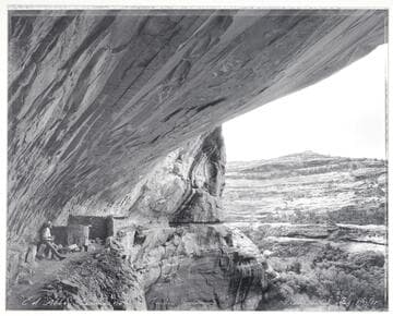 Ed Abbey taking notes in Turkey Pen Ruins