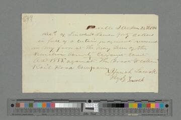 Hanah Lacock, Danville, Illinois, receipt to Lincoln & Lamon
