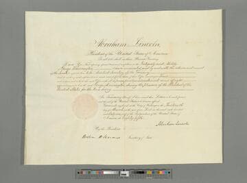 Abraham Lincoln, Washington, D.C., appointment of George Harrington as Assistant Secretary of the Treasury