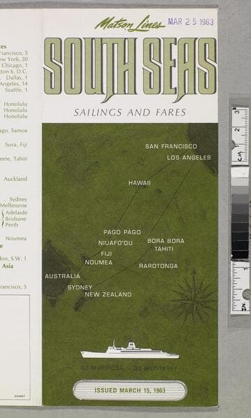 South Seas sailings and fares