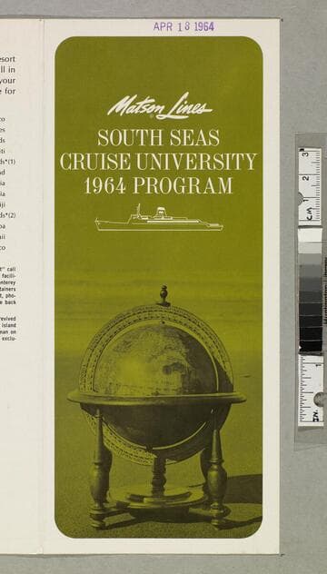 South Seas cruise university 1964 program