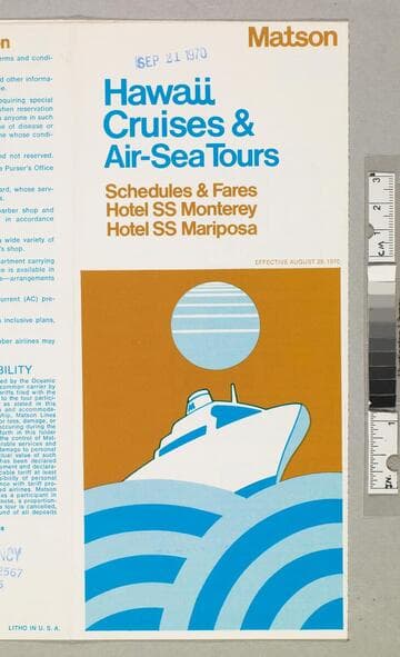 Hawaii cruises & air-sea tours schedules & fares