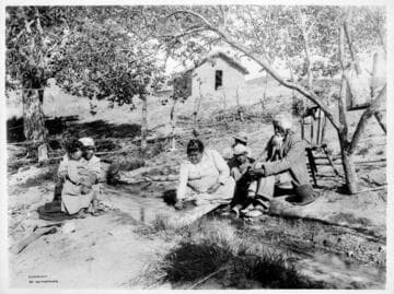 Mission Indian, Warner's Ranch. Women washing in hot springs