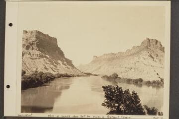 Where we camped above first bad rapids in Cataract Canyon: Spanish Bottoms; Rapids