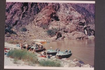 Ten boats moored at Bright Angel Creek