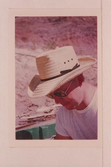 Wyman McIntyre, Grand Junction, Colorado.  At end of Mexican Hat Expedition party trip in Glen Canyon, 1951, May 11-17.  Lees Ferry