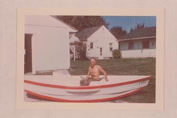 Moulty Fulmer in the "Eva-L" which he built for Guy Taylor in 1959