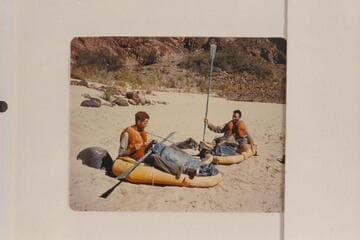Neal Newby and Frank Moltzen at Bright Angel Creek where they arrived 1956, Sept. 01