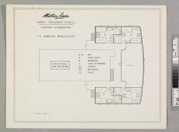 Cargo-passenger vessels, passenger accommodations : S. S. Hawaiian Wholesaler
