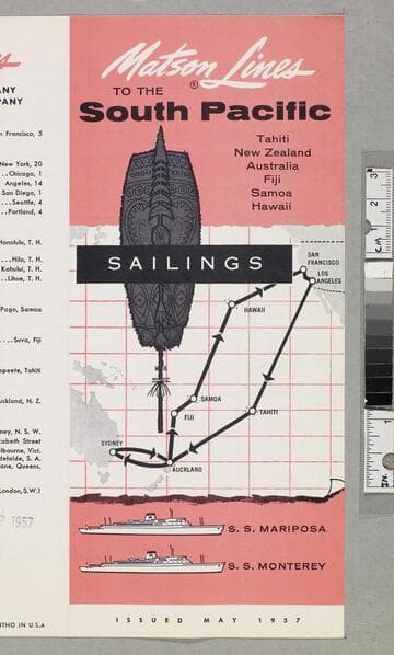 Matson Lines to the South Pacific... sailings