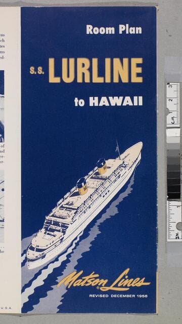 Room plan S. S. Lurline to Hawaii