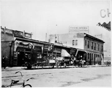 Spring Street and Fifth Streets looking West.  Security Bank Building, built in 1906