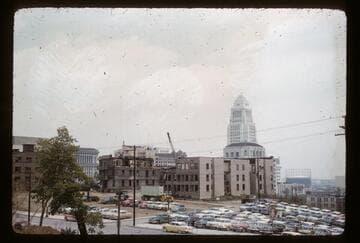Bunker Hill block along Hill Street being cleared