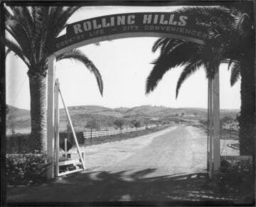 Entrance, Rolling Hills, Palos Verdes. 1937