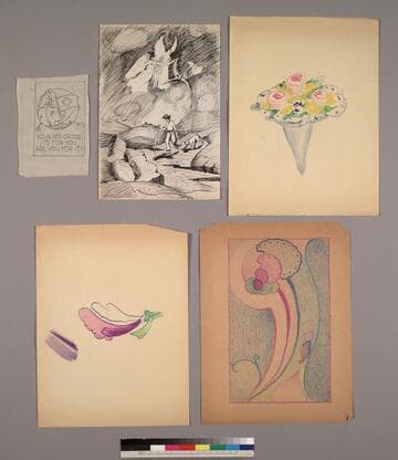 Set of five miscellaneous pieces of original artwork