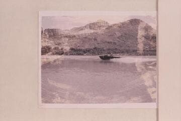 The "Para-Dox" on trial run at Lees Ferry.  It was one of the Disney boats used in 1953 and rebuilt in 1959 to take two engines