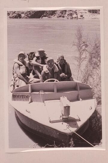 "Bootoo" and its crew at Separation Canyon:  Richey, Masland, Marston and Eisaman