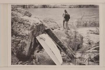 Camp at Mile 82.  The 8 foot pram "Argo" is in front of the 10 foot rowboat the "Black Submarine"
