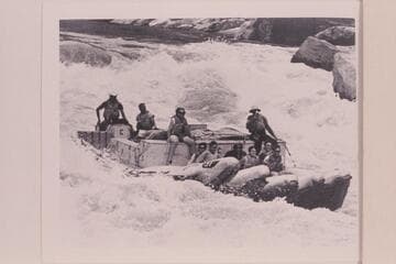 Jack Currey's inflated flotation in Grand Canyon.  The working between the inflated tubes and the loads constitute [sic] a serious danger to riders