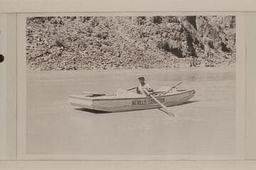 Norm Nevills posed in his "WEN"; Diamond Creek