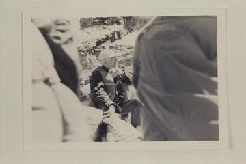 Dock Marston recites a bit of history to the Grand Canyon Expeditions party of 1974, May