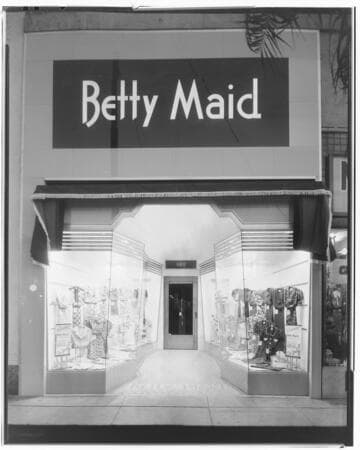 Betty Maid Shop, 382 East Colorado, Pasadena. 1937