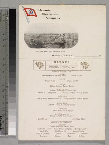 Independence Day dinner menu